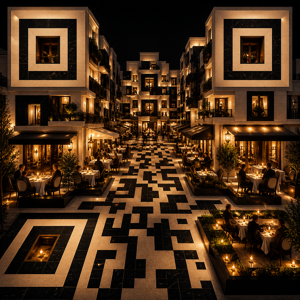 After Dark restaurant artwork direction before QR engineering