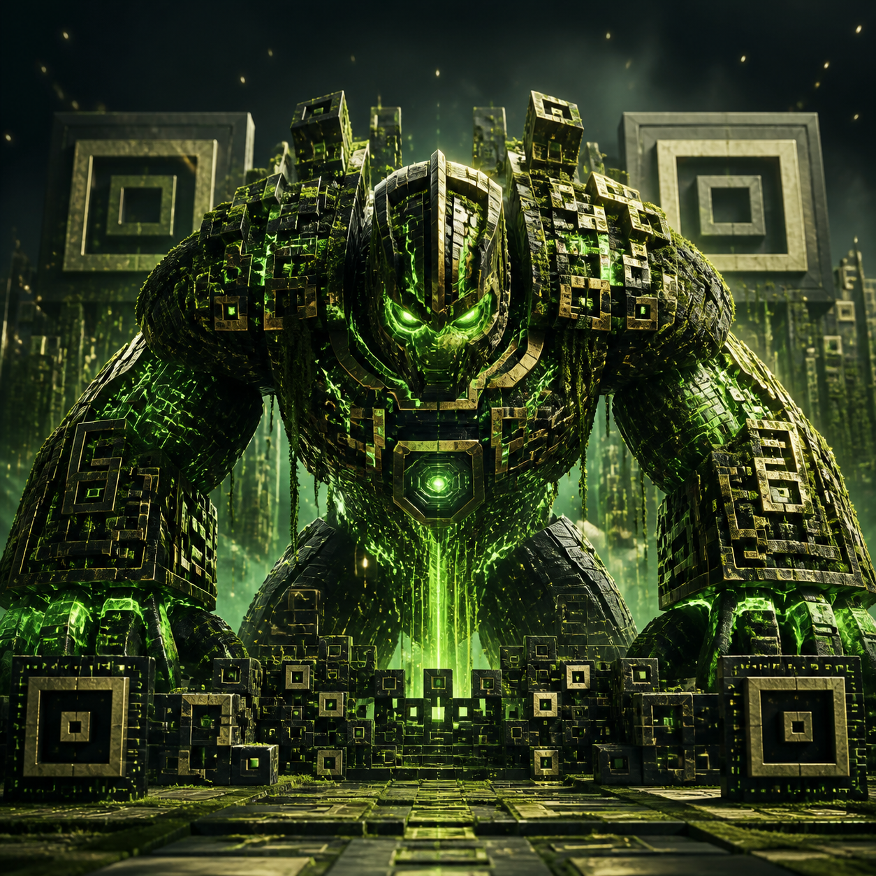 Original Verdant Colossus artwork before QR engineering